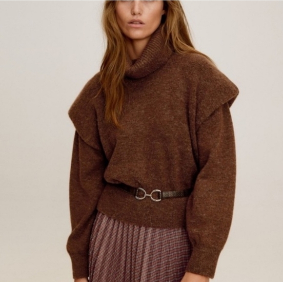 Mango Sweaters - Mango MNG Boxy fit Padded Shoulder Sweater
